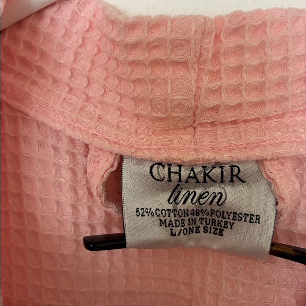 Pink Waffle Knit Robe - Picture 3 of 4